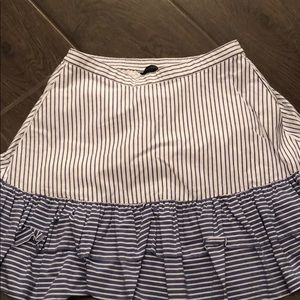 Blue and white ruffle skirt